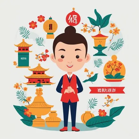 Chinesischer Mann in traditioneller Kleidung  KI-Bild