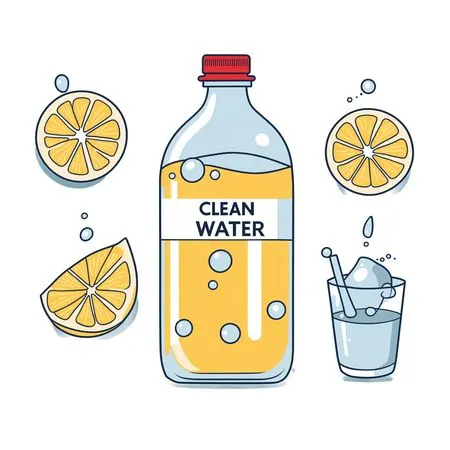 Clean Water with Lemons  AI Image