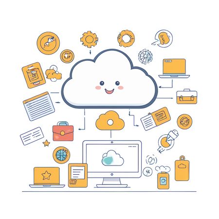 Cloud Computing With Various Connected Devices  AI Image
