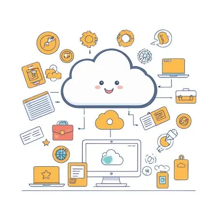 Cloud Computing With Various Connected Devices  AI Image