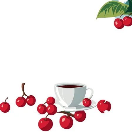 Coffee Plantation With A Cup Of Coffee  AI Image
