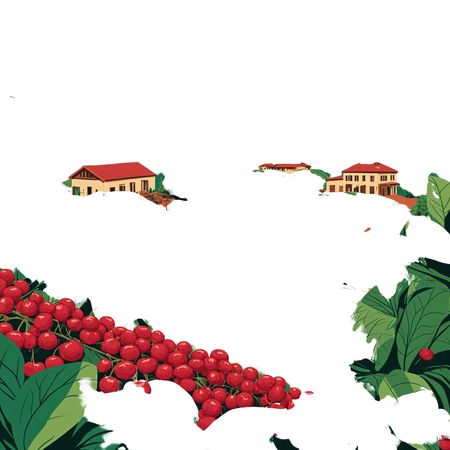 Coffee Plantation With Scenic Landscape  AI Image