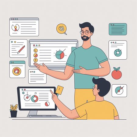 Colleagues Discussing Data Analysis  AI Image