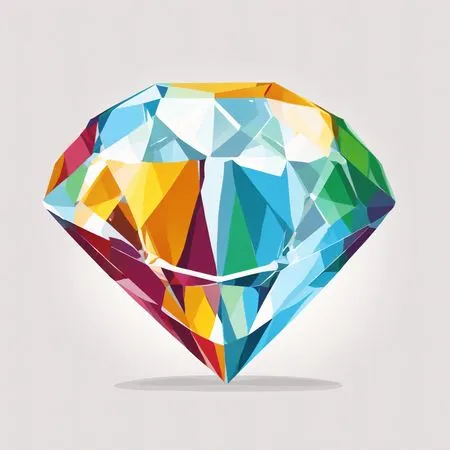 Colorful Faceted Diamond  AI Image