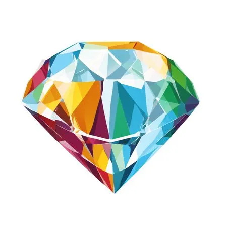 Colorful Faceted Diamond  AI Image