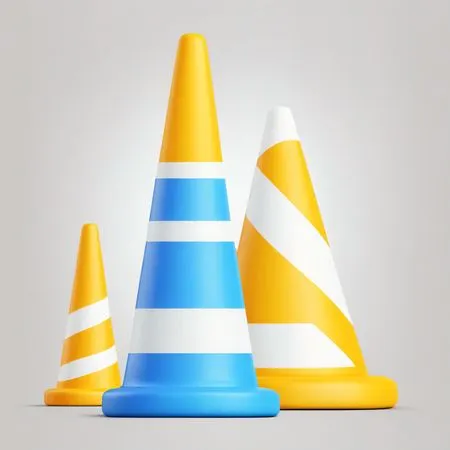 Colorful Traffic Cones For Safety  AI Image