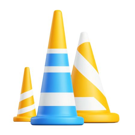Colorful Traffic Cones For Safety  AI Image