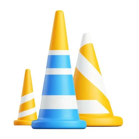 Colorful Traffic Cones For Safety  AI Image