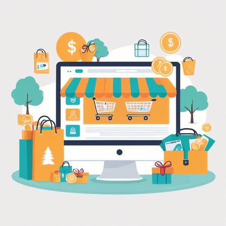 Las compras en línea  AI Image