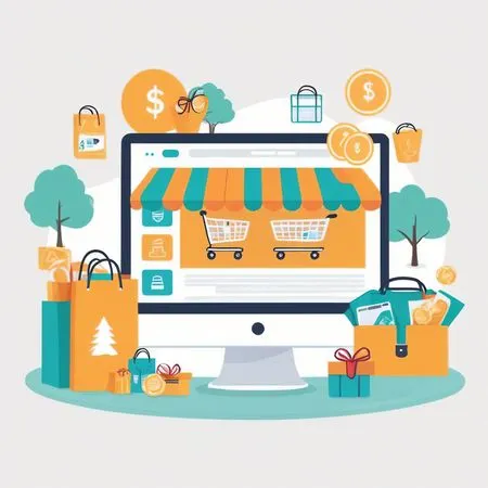 Las compras en línea  AI Image