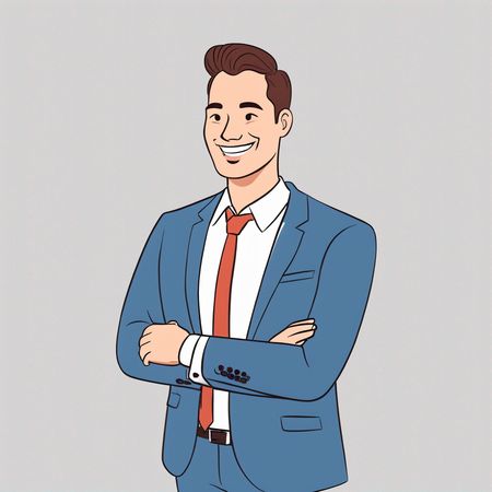 Confident Businessman standing with arms crossed  AI Image