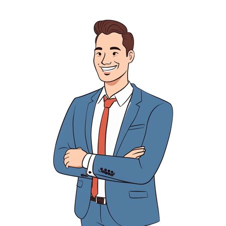 Confident Businessman standing with arms crossed  AI Image
