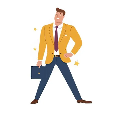 Confident Businessman standing with briefcase  AI Image