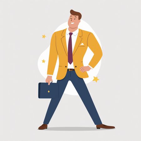 Confident Businessman standing with briefcase  AI Image