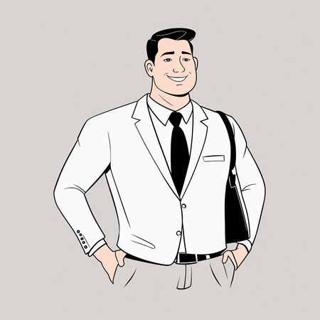 Confident Businessman standing with hands in pocket  AI Image