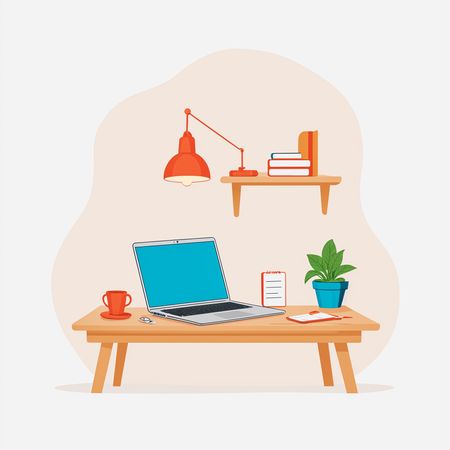 Aménagement minimaliste du bureau à domicile  Image IA