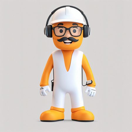 Construction Worker With Safety Gear  AI Image