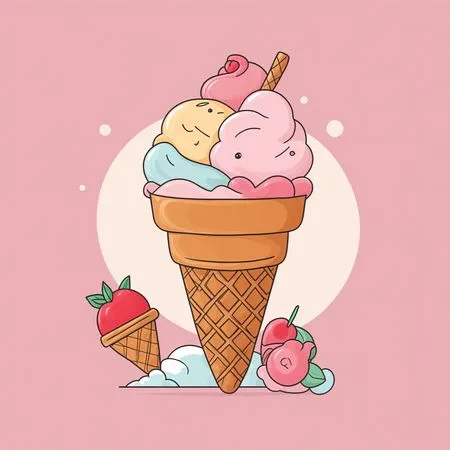 Cornet de glace  Image IA