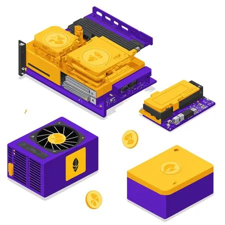 Cryptocurrency Mining Hardware Components  AI Image