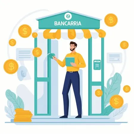 Customer At Bank Entrance  AI Image