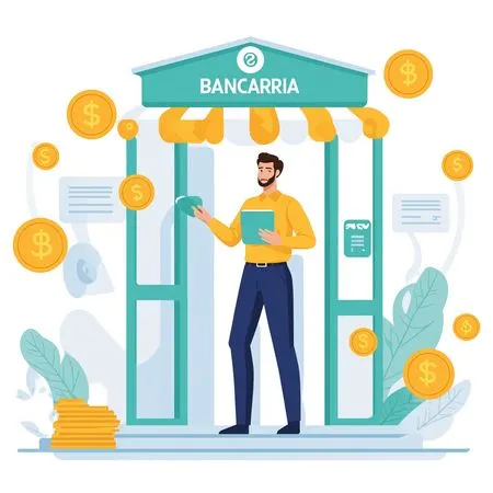 Customer At Bank Entrance  AI Image