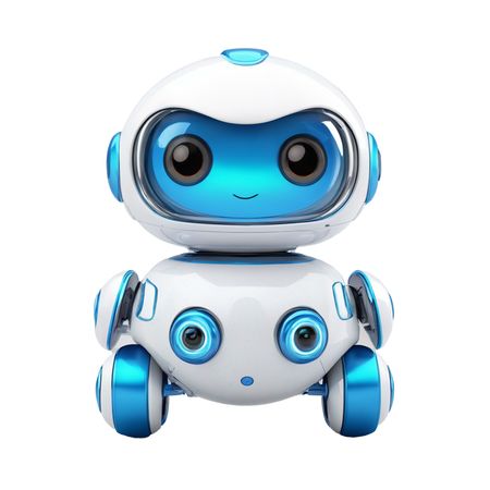 Cute And Friendly Robot With A Futuristic Design  AI Image