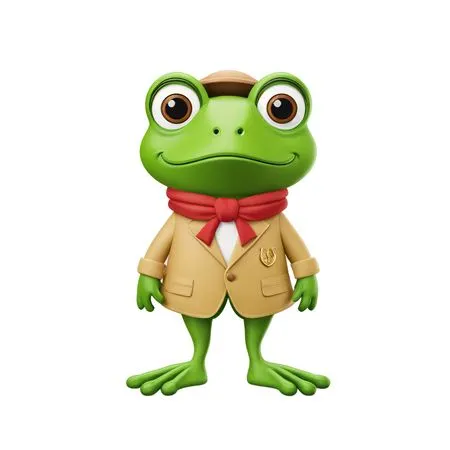 Cute Anthropomorphic Frog In Jacket And Hat  AI Image