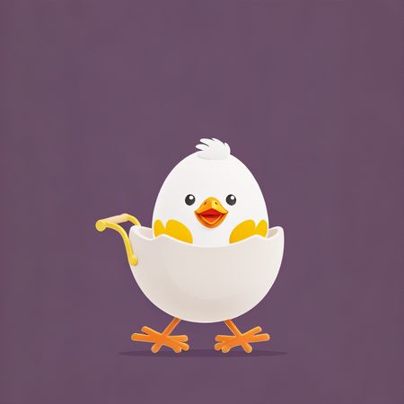 Cute Chick Inside An Eggshell  AI Image