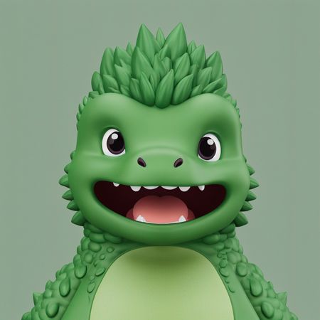 Cute Dinosaur Character  AI Image