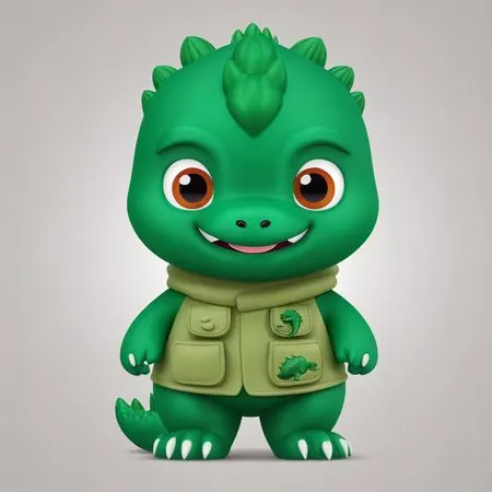Cute Dinosaur Character  AI Image