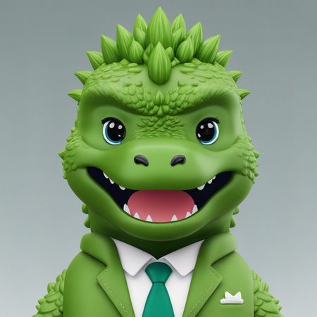 Cute Dinosaur In Suit  AI Image