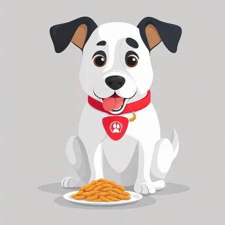Cute Dog With A Bowl Of Food  AI Image