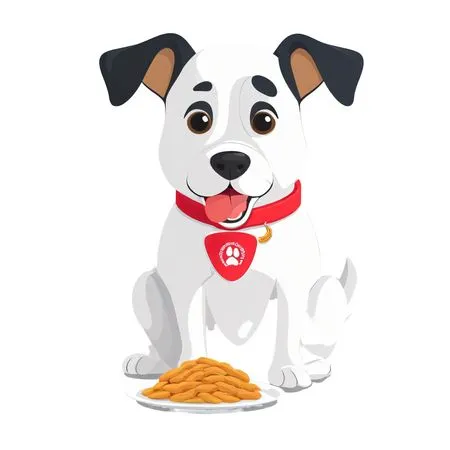 Cute Dog With A Bowl Of Food  AI Image