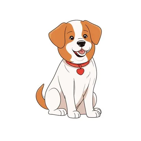 Cute Dog With Heart Collar  AI Image