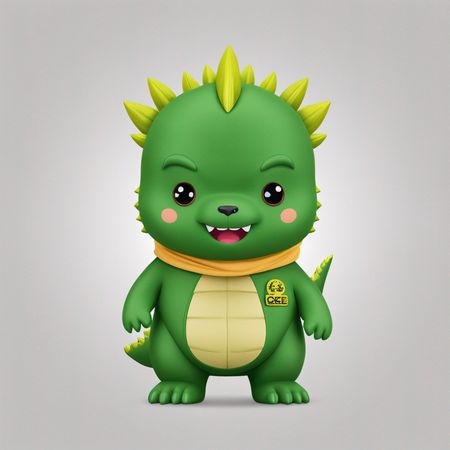 Cute Dragon Character  AI Image