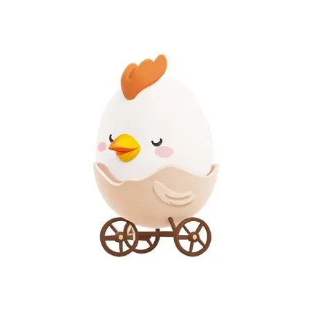 Cute Egg-shaped Chicken On Wheels  AI Image