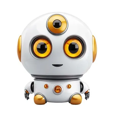 Cute Futuristic Robot With Large Eyes And A Friendly Design  AI Image