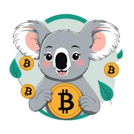 ビットコインコインを持っているかわいいコアラ  AI画像