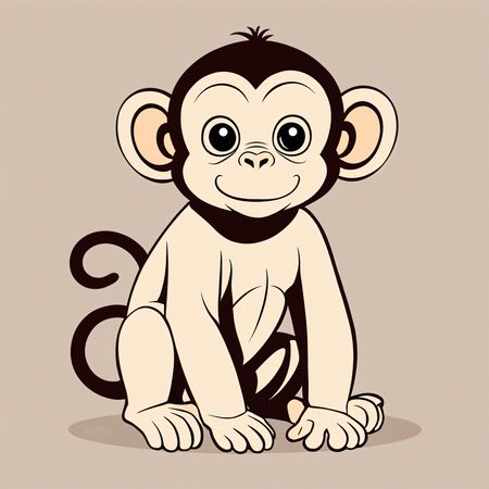Cute Monkey  AI Image