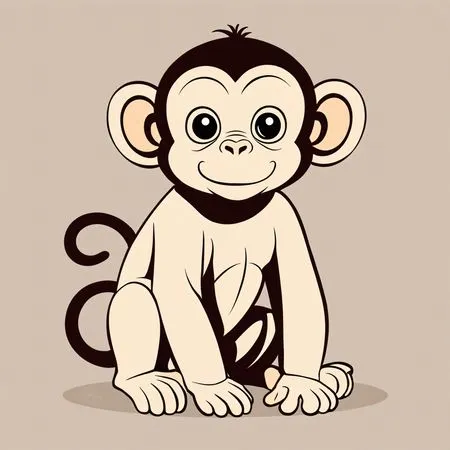 Cute Monkey  AI Image