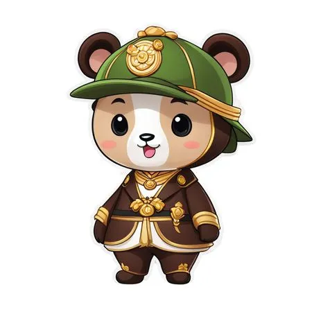 Cute Panda Character In A Decorative Costume  AI Image