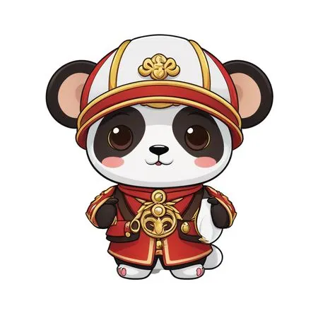 Cute Panda In Warrior Armor  AI Image