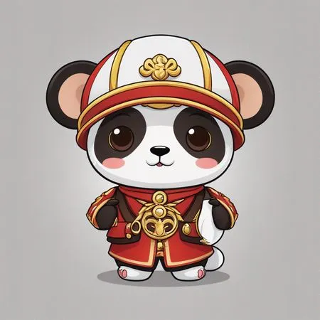 Cute Panda In Warrior Armor  AI Image