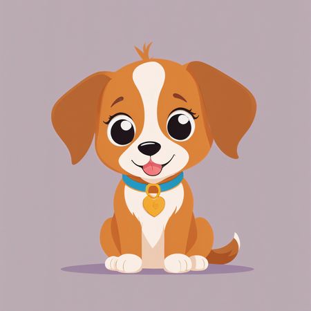 Cute Puppy With A Heart Collar  AI Image