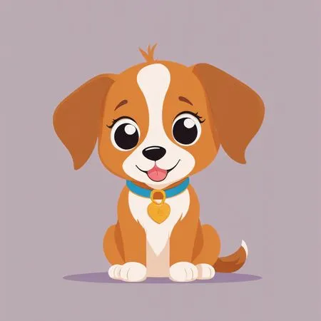 Cute Puppy With A Heart Collar  AI Image