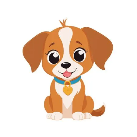 Cute Puppy With A Heart Collar  AI Image