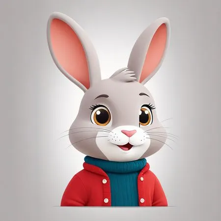 Cute Rabbit Character  AI Image