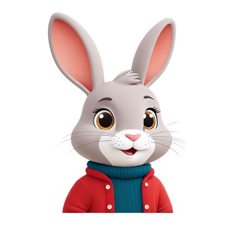 Cute Rabbit Character  AI Image