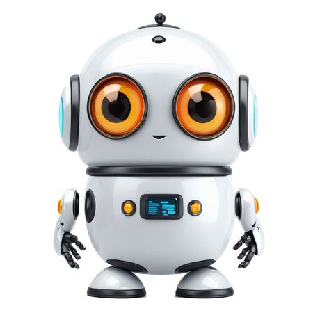Cute Robot With Big Eyes  AI Image