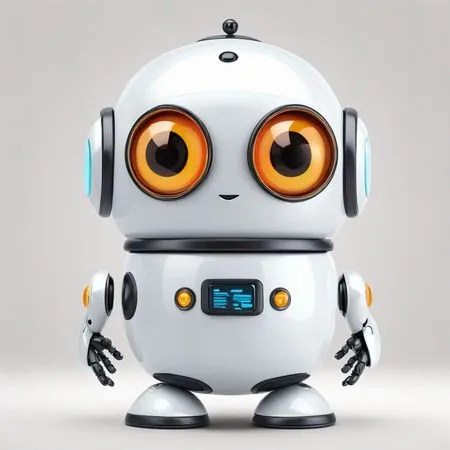 Cute Robot With Big Eyes  AI Image